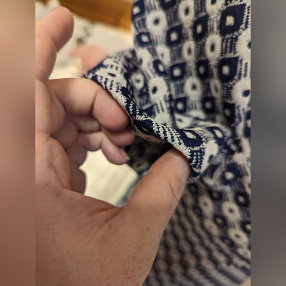 Vintage Jackie Kennedy style blue and white knit coat dress. - Picture 3 of 16